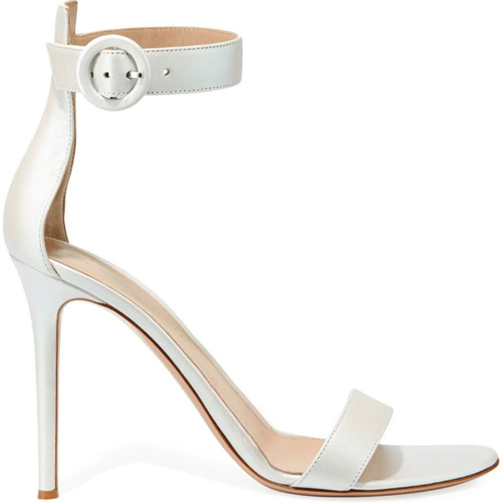 Gianvito Rossi Portofino Sandals Pearl White 38 - Picture 11 of 13